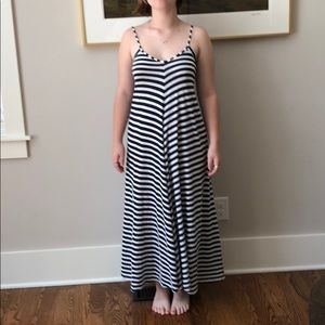 V neck striped sundress